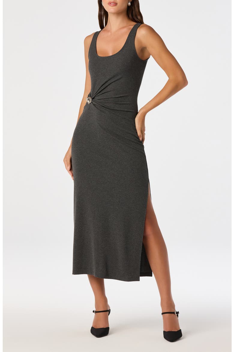 Beckah Sleeveless Midi Dress, Alternate, color, CHARCOAL