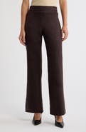 Anne Klein High Waist Wide Leg Faux Suede Pants