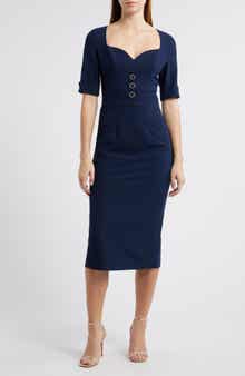 Black Halo Kerry Midi Sheath Dress
