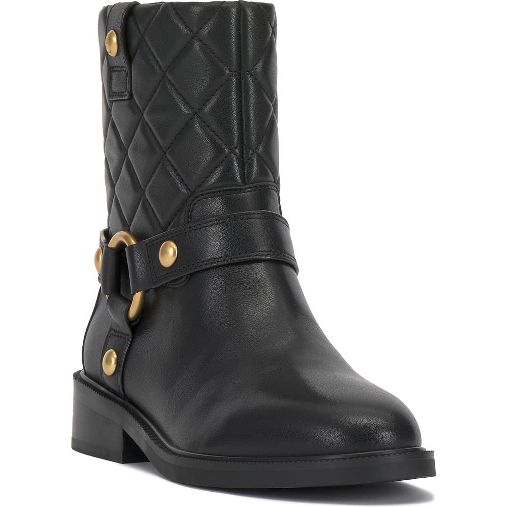 Vince Camuto Amais Quilted Moto Boot In Black