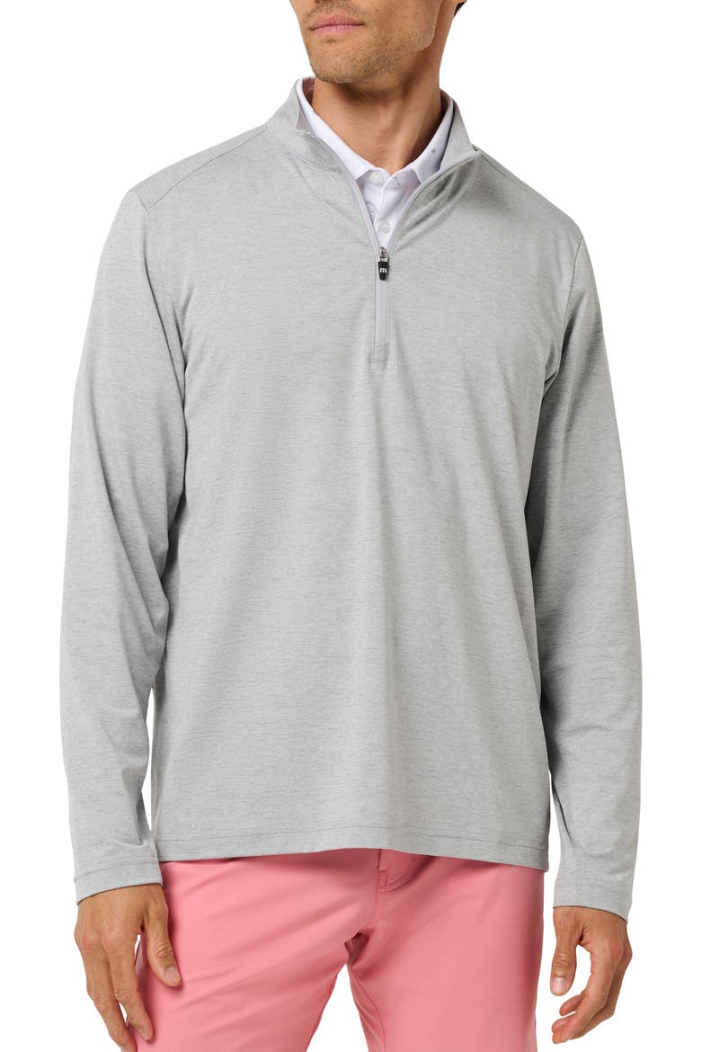 Full Round Quarter Zip Pullover, Main, color, HEATHER GREY