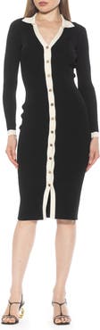 Alexia Admor Cordelia Knit Long Sleeve Shirtdress
