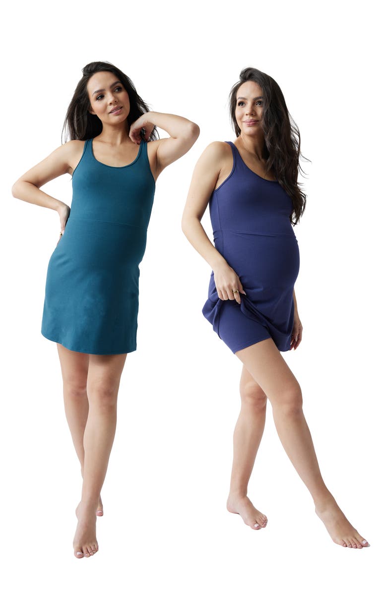 Ingrid & Isabel<sup>®</sup> Assorted Set of 2 Jersey Maternity Dresses, Alternate, color, Navy/ Teal