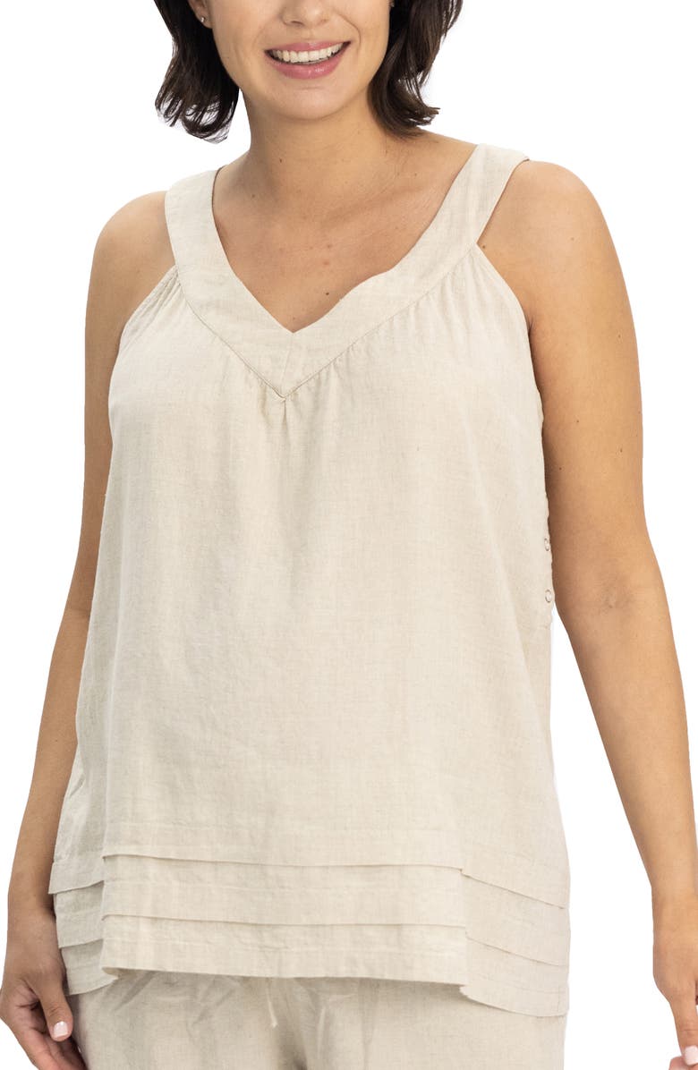 Angel Maternity Sleeveless Linen Blend Maternity/Nursing Top, Main, color,