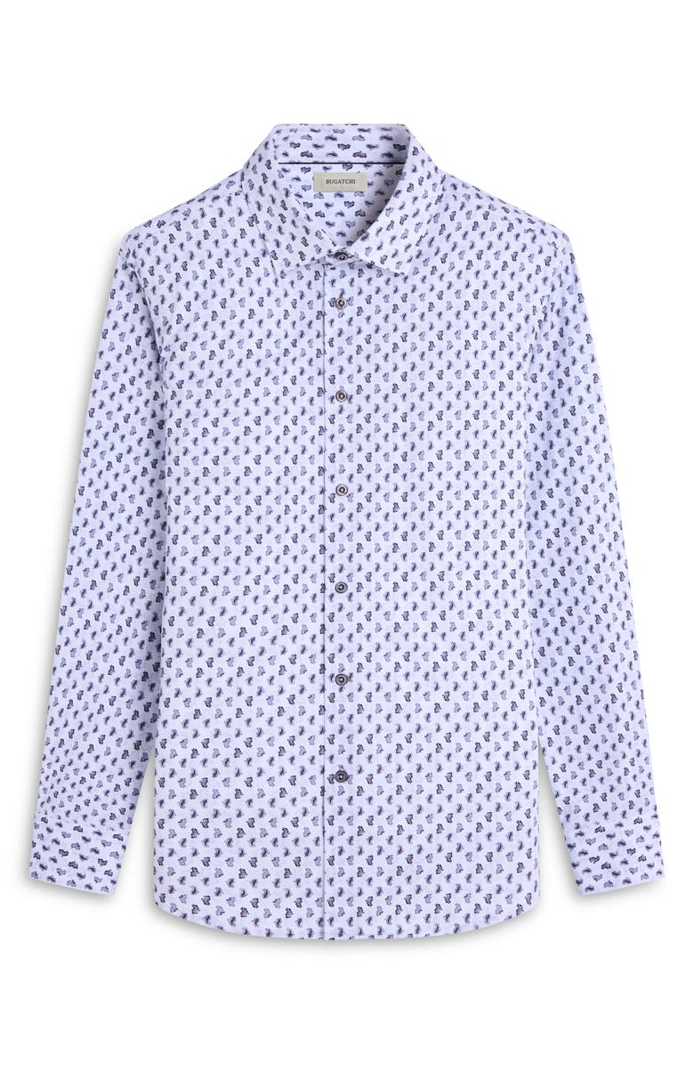 Bugatchi Jules OoohCotton<sup>®</sup> Paisley Button-Up Shirt, Alternate, color, Platinum