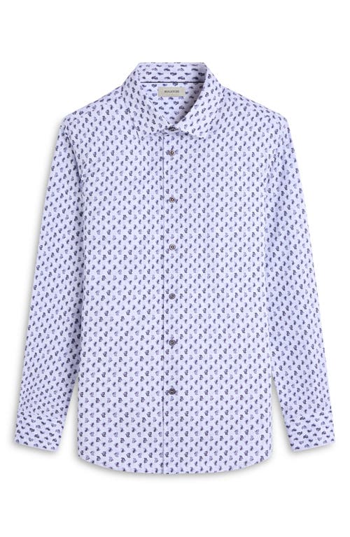 Bugatchi Jules Ooohcotton® Paisley Button-up Shirt In Platinum