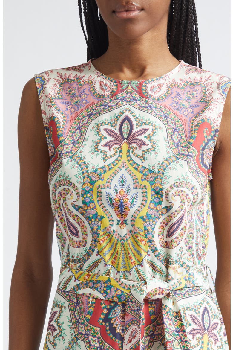 Paisley Print Cotton Maxi Dress, Alternate, color, PRINT ON WHITE BASE