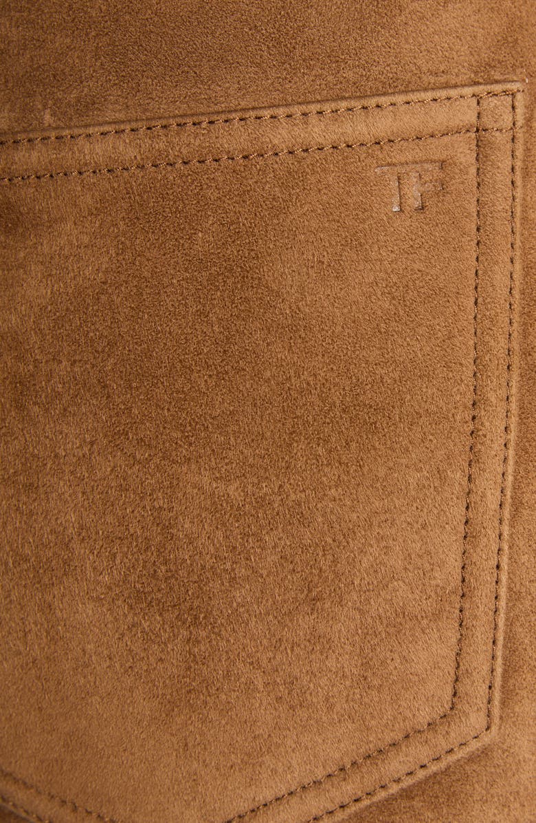 TOM FORD Five-Pocket Suede Straight Leg Pants, Alternate, color, Caramel