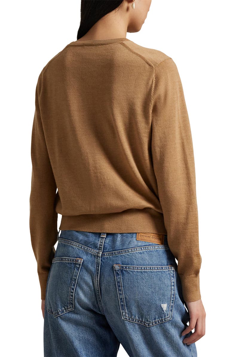 Polo Ralph Lauren Wool Crewneck Sweater, Alternate, color, Collection Camel Melange