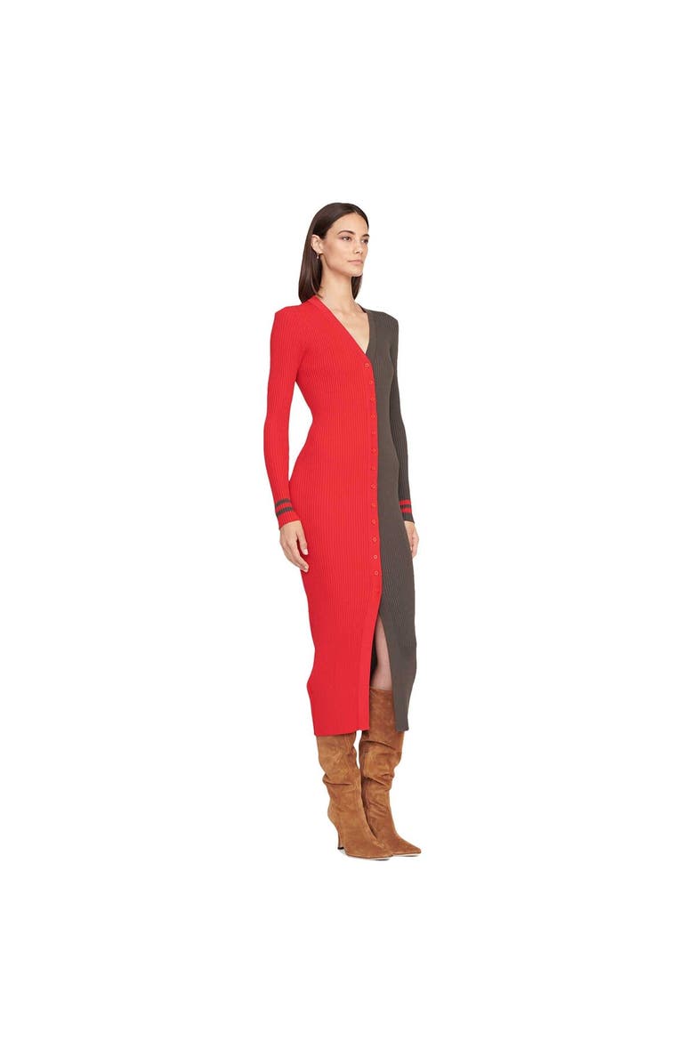 STAUD Women's STAUD Red/Pewter Tampa Bay Buccaneers Shoko Knit Button-Up Sweater Dress, Alternate, color, Red