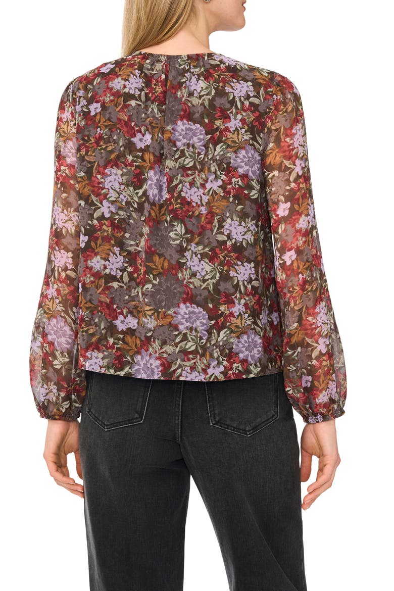 Long Sleeve Ruffle Top, Alternate, color, SADDLE BROWN FLORAL