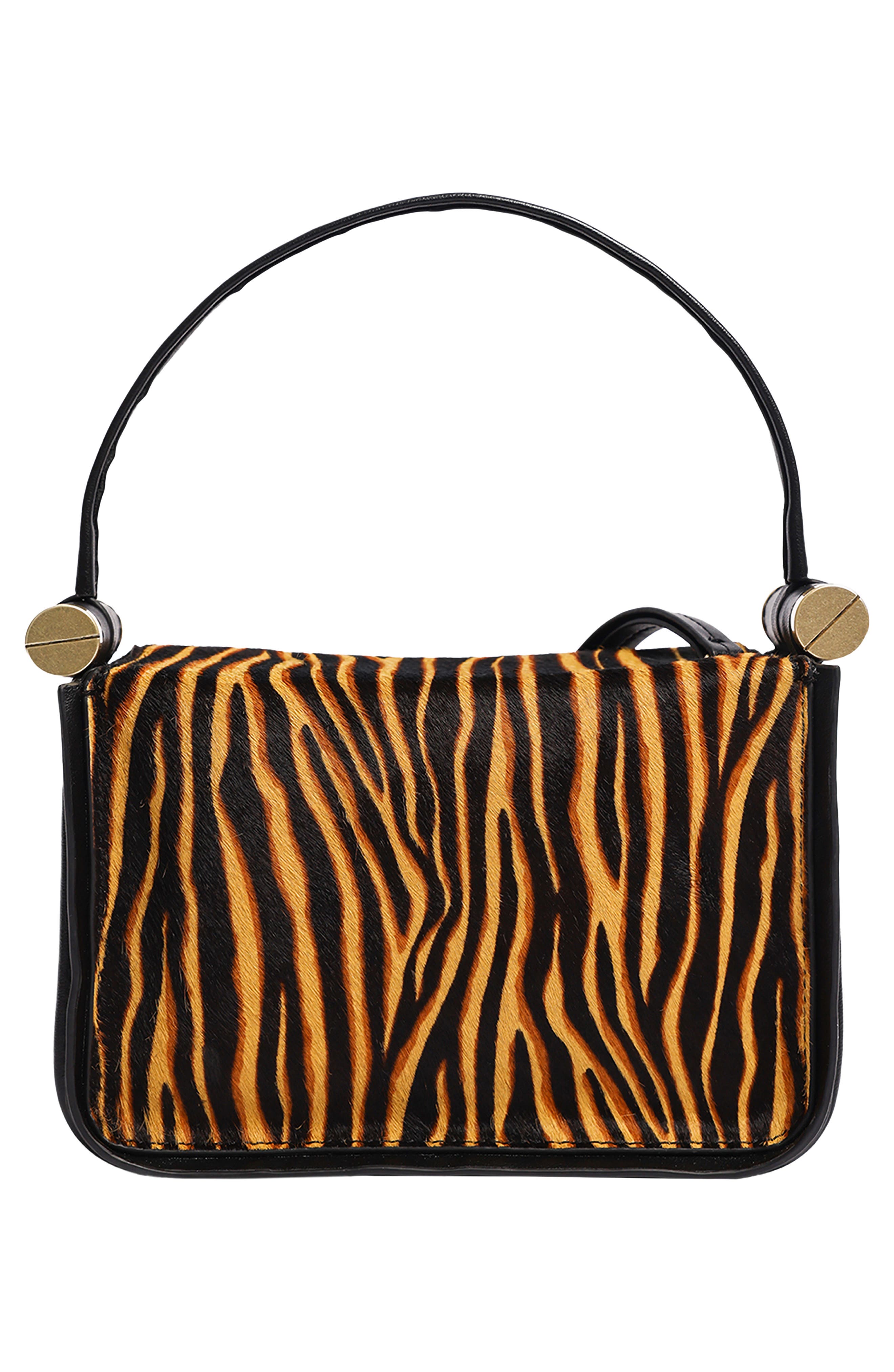 Highline Small Leather Top Handle Bag, Alternate, color, NATURAL/ BLACK