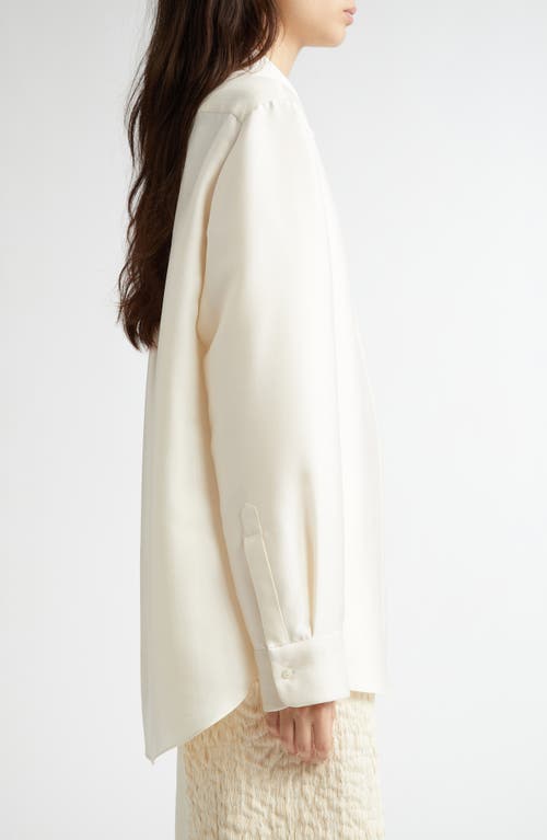 Partow Dahlia Silk Button-up Shirt In Ivory