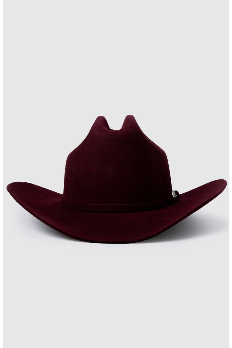 Bourbon Cowboy Hat, Alternate, color, Burgundy