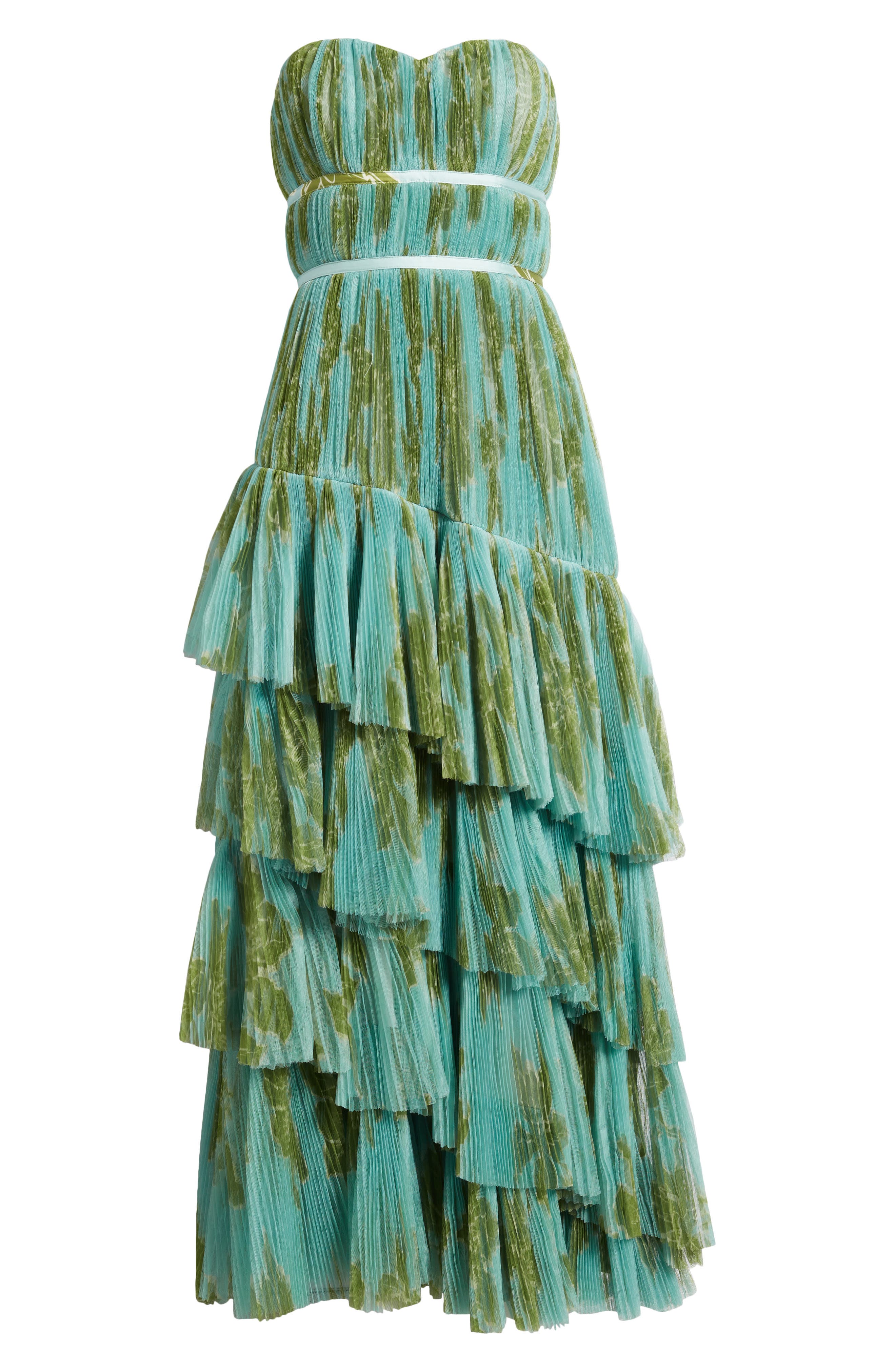 hutch strapless tiered tulle maxi dress Strapless Tiered Tulle Dress