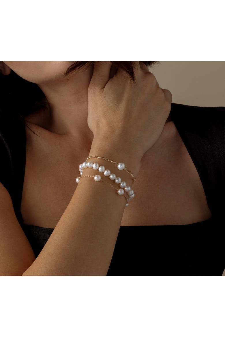 7.0-7.5mm White Freshwater Pearl Bracelet - AAA Quality, Alternate, color, White Pearls