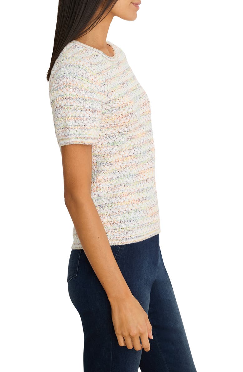 NIC+ZOE Palette Mix Cotton Blend Sweater Top, Alternate, color, Green Multi