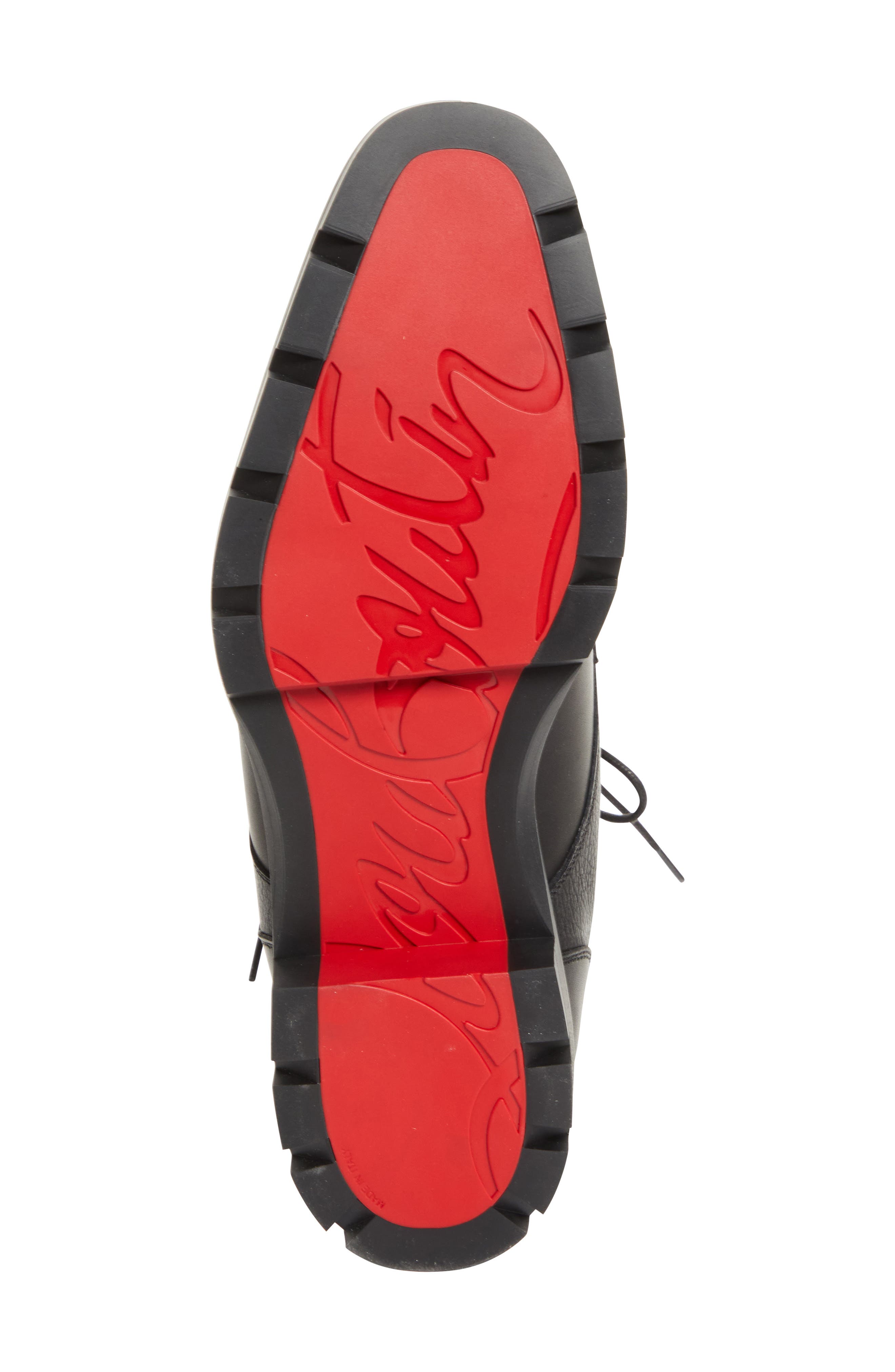 Christian Louboutin Caracolo Lion Leather Boot, Alternate, color, Black