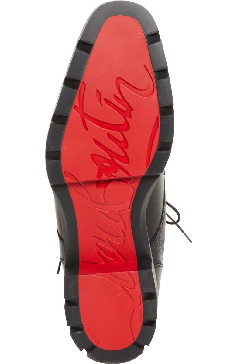 Christian Louboutin Caracolo Lion Leather Boot, Alternate, color, Black