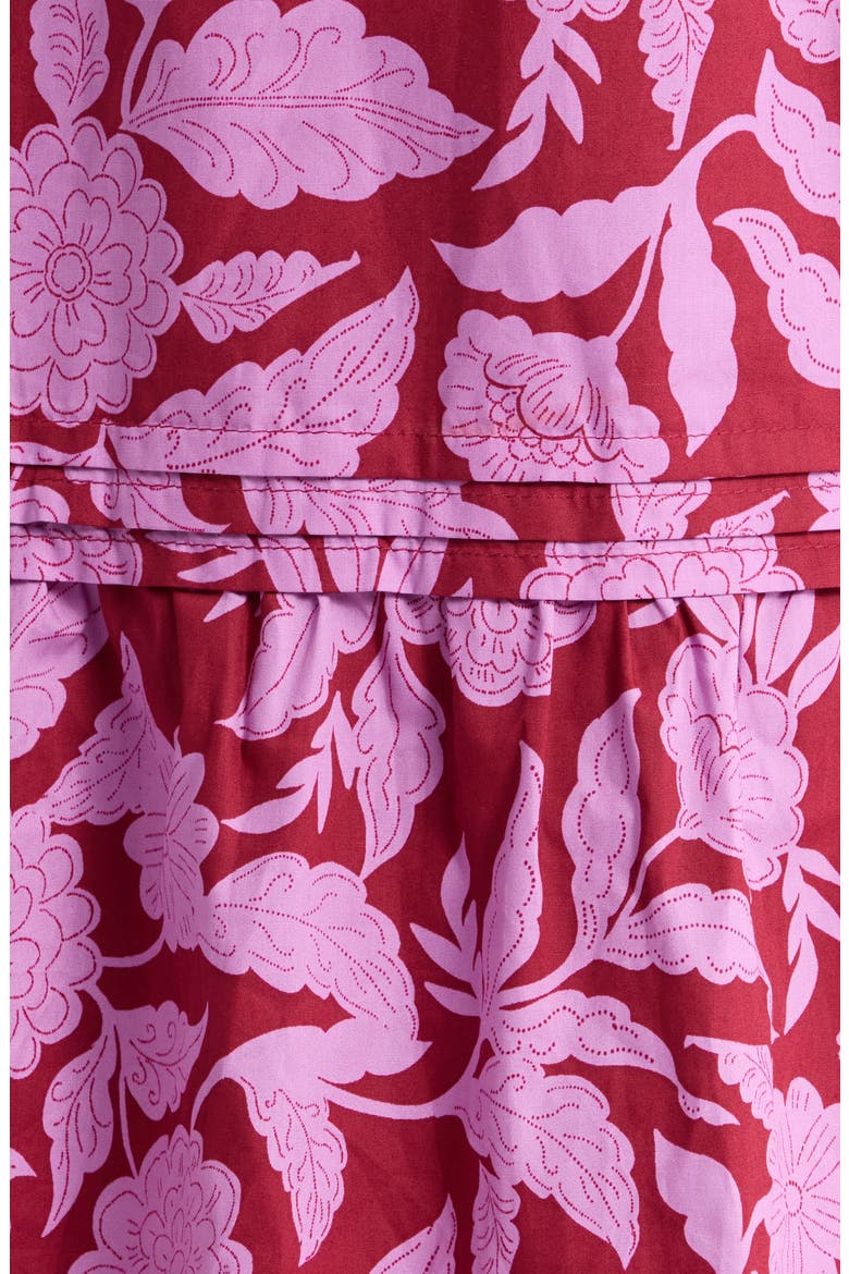 Floral Print Maxi Dress, Alternate, color, BURGUNDY-PINK