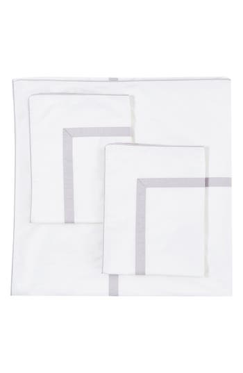 Melange Home Classic Border Embroidered Duvet & Sham Set In White