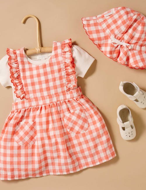 Purebaby Gingham Pinnie Dress In Multi