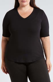 Universal Standard Lily Liquid Jersey V-Neck T-Shirt