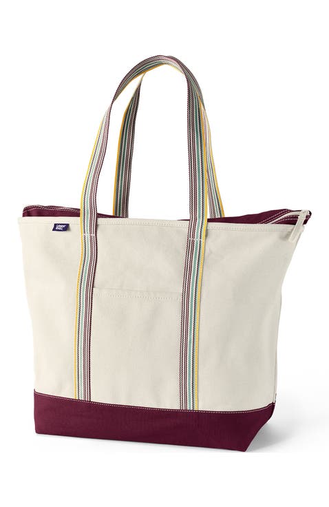Zip Top Canvas Tote Bag
