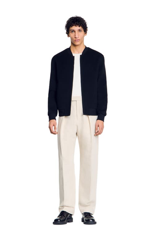 Sandro Double-faced Wool Jacket In Black