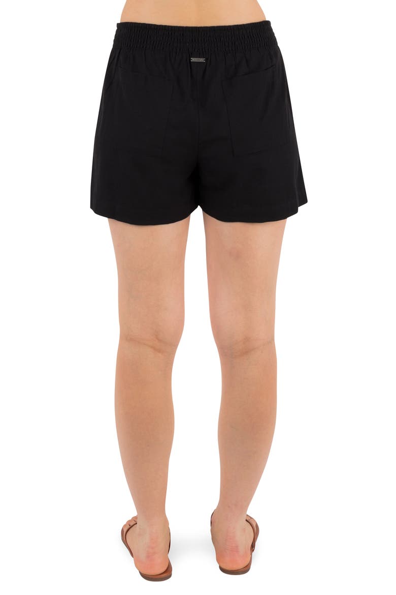Beach Club Cotton Blend Shorts, Alternate, color, BLACK