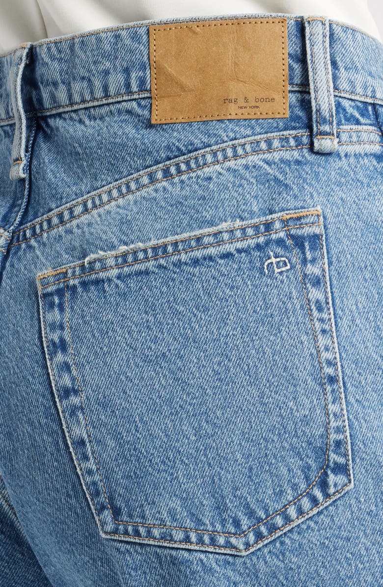 rag & bone High Waist Slit Hem Straight Leg Jeans, Alternate, color, 
