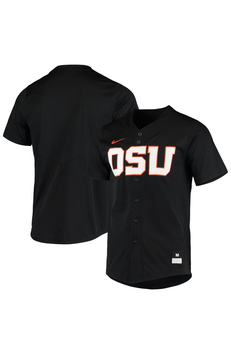 Nike Men's Nike Black Oregon State Beavers Vapor Untouchable Elite Replica Full-Button Baseball Jersey, Main, color, 