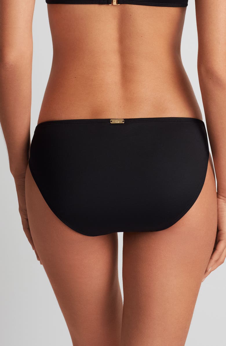 Lauren Ralph Lauren Macramé Ring Bikini Bottoms, Alternate, color, Black