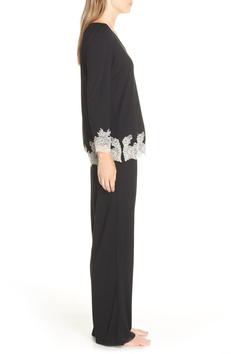 Natori Luxe Shangri-La Pajamas, Alternate, color, Bkc