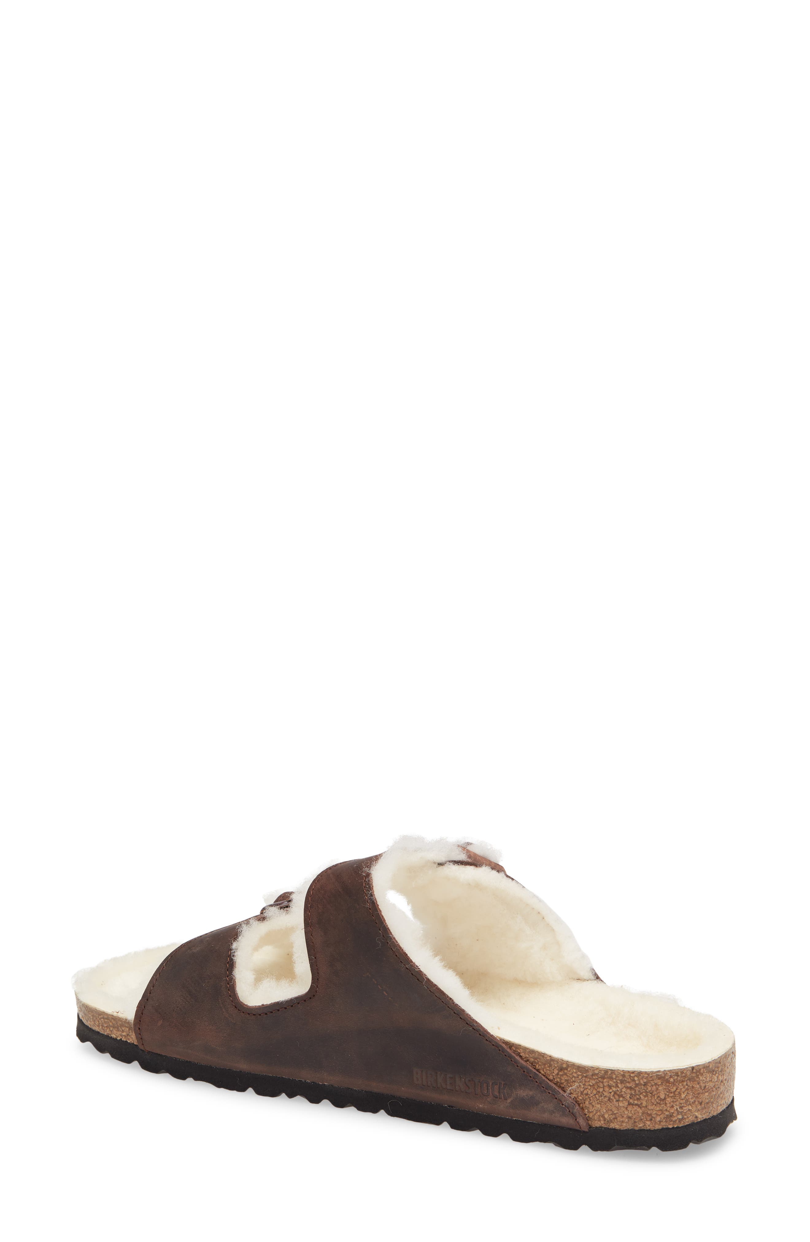 Arizona Genuine Shearling Slide Sandal, Alternate, color, BROWN