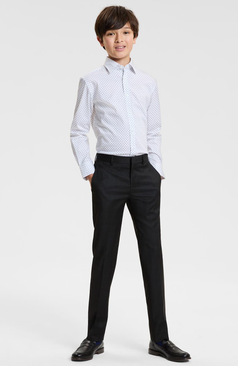 Tallia Kids' Diamond Print Button-Up Shirt, Alternate, color, Blue