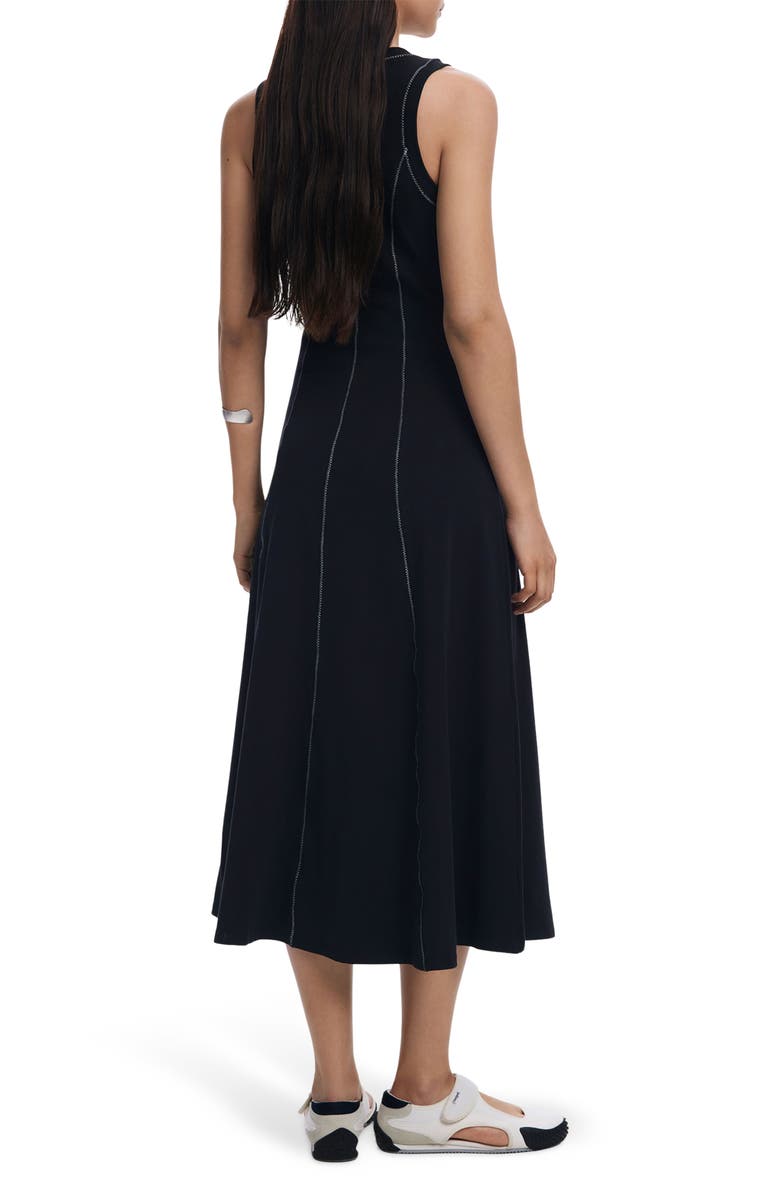Desigual Sleeveless A-Line Midi Dress, Alternate, color, Black