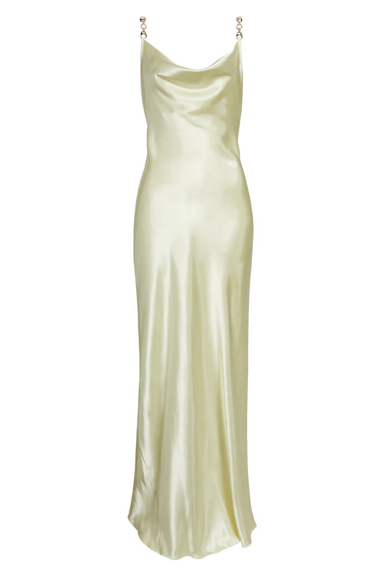 Solid Long Satin Slip Dress, Alternate, color, BUTTER