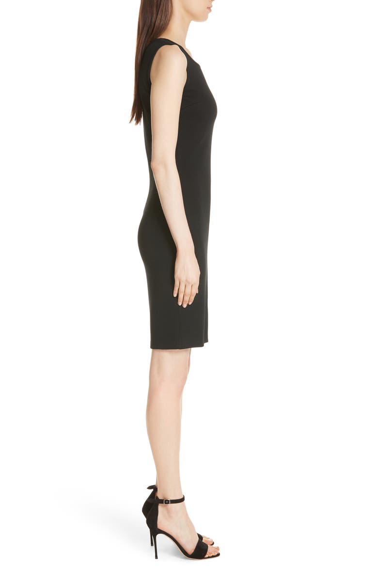 st john milano knit dress St. John Knits Milano Knit Peplum Dress in Black/White Houndstooth