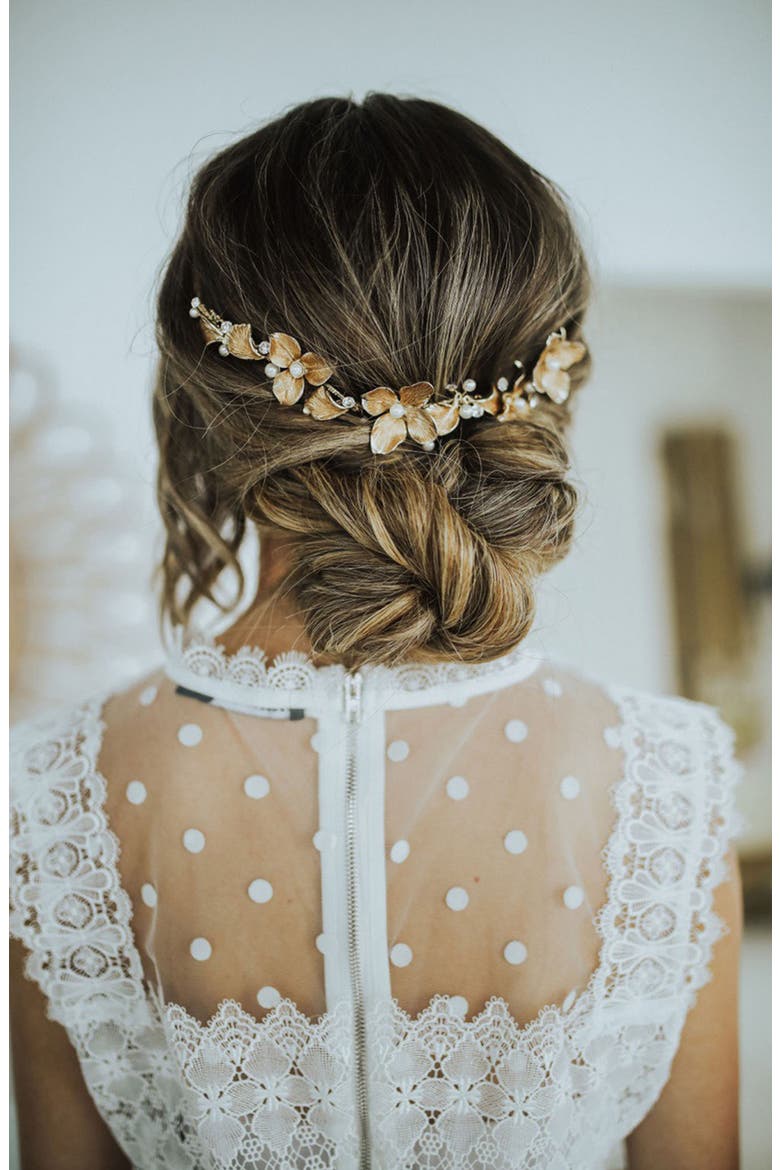 Noemie Halo Crown Comb (Nordstrom Exclusive), Alternate, color, GOLD