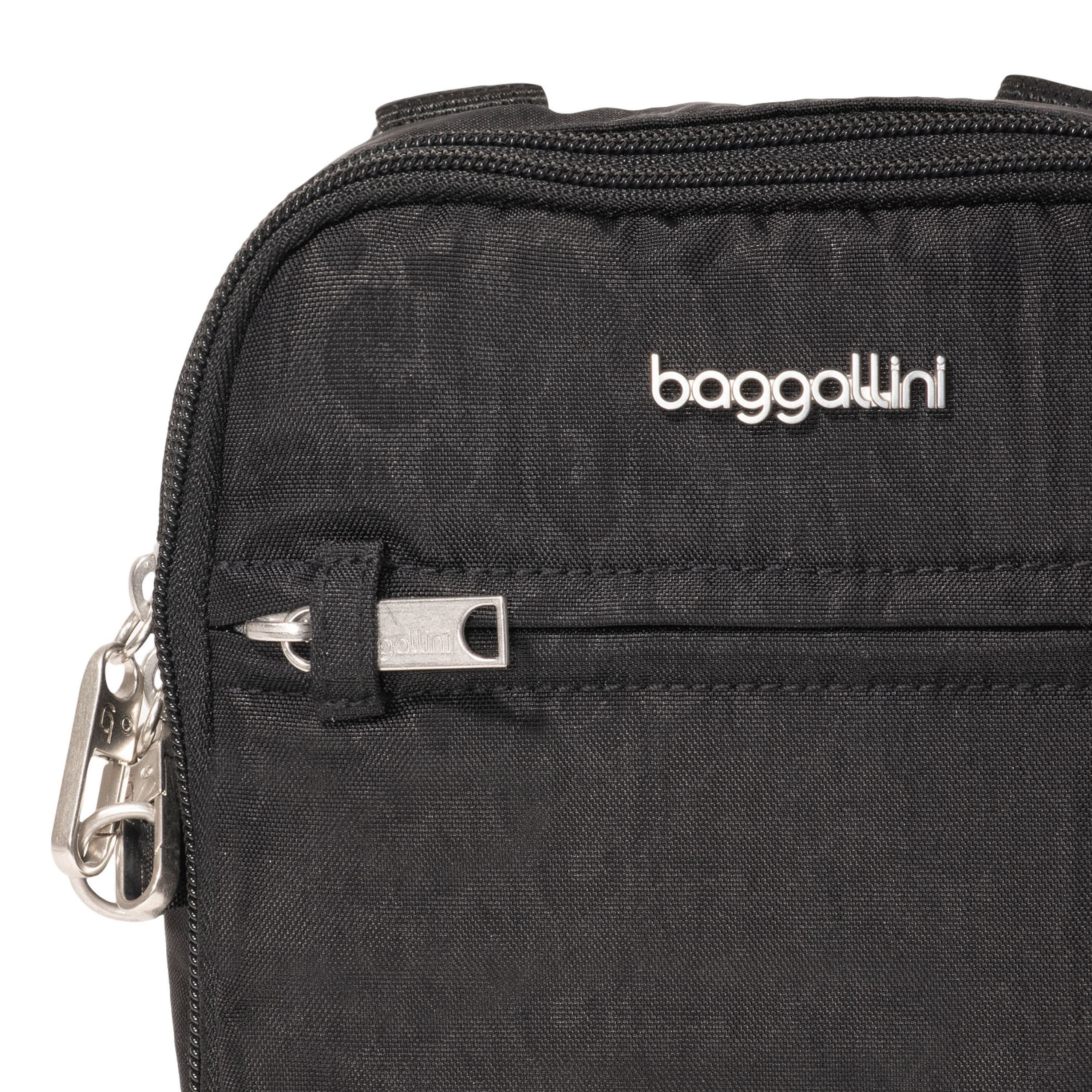 BAGGALLINI Securtex Anti-Theft Mini Everything Crossbody, Alternate, color, Black Cheetah Emboss