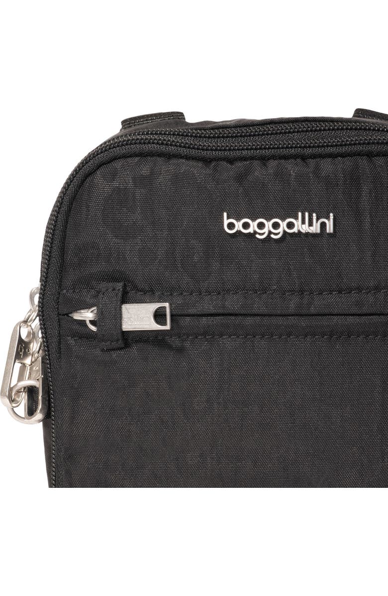 BAGGALLINI Securtex Anti-Theft Mini Everything Crossbody, Alternate, color, Black Cheetah Emboss