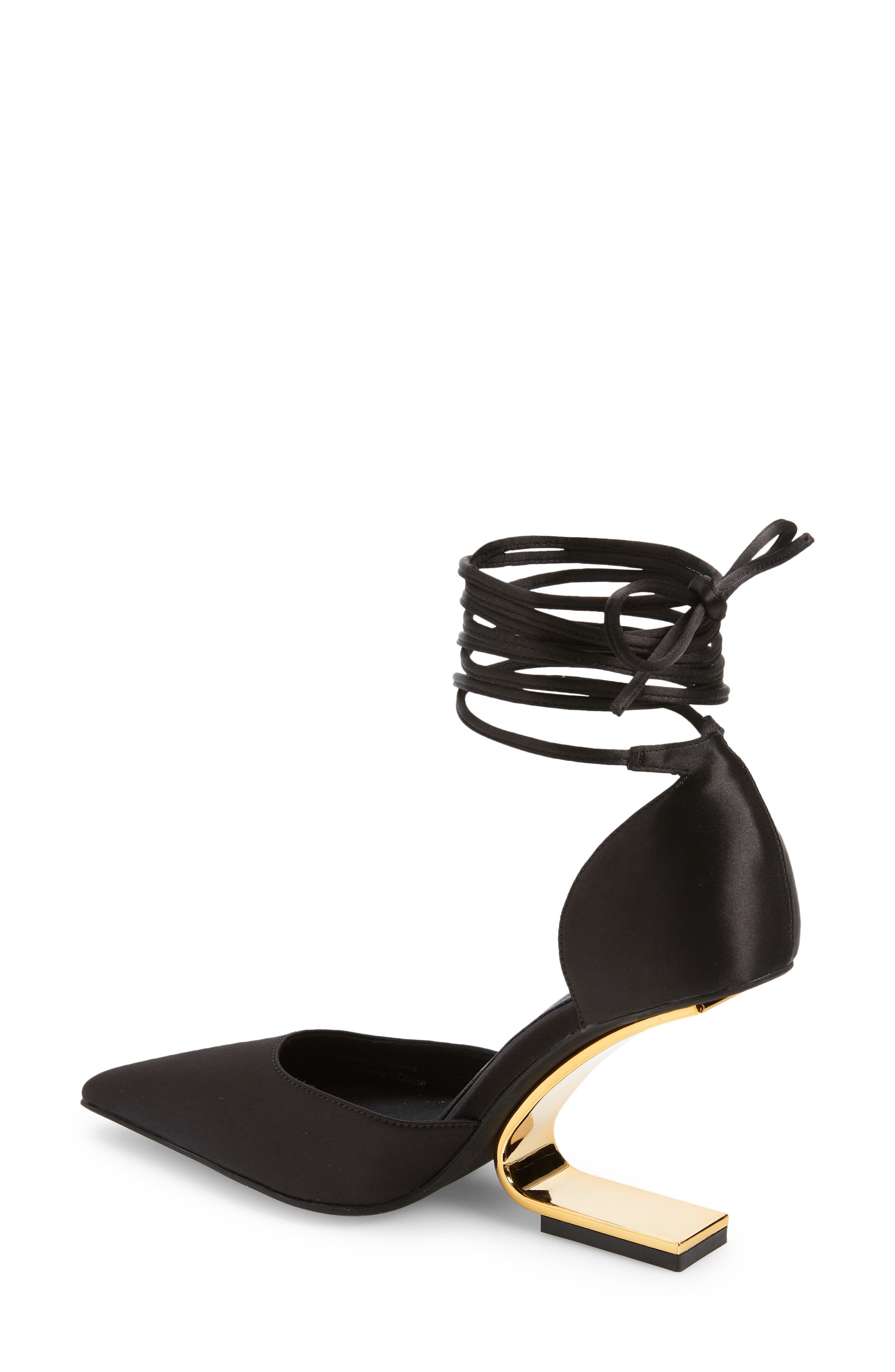 Demi d'Orsay Pump, Alternate, color, BLACK SATIN
