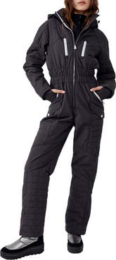 Free People All Prepped Quilted Waterproof Snowsuit with Removable Hood