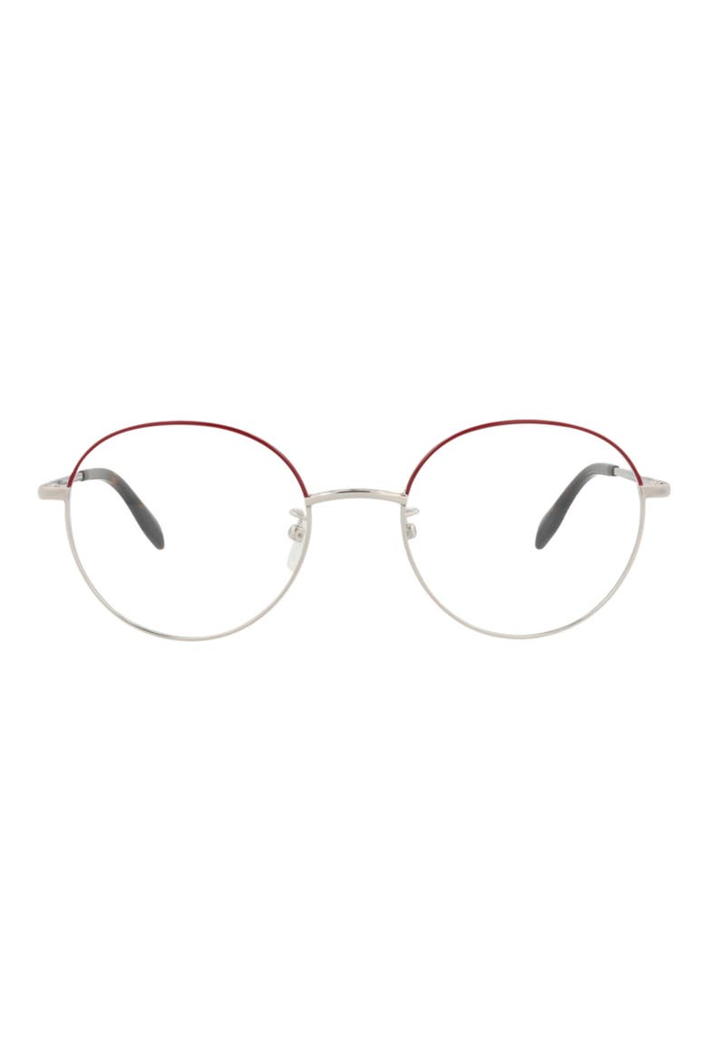 53mm Cat Eye Optical Glasses, Main, color, SILVER SILVER TRANSPARENT