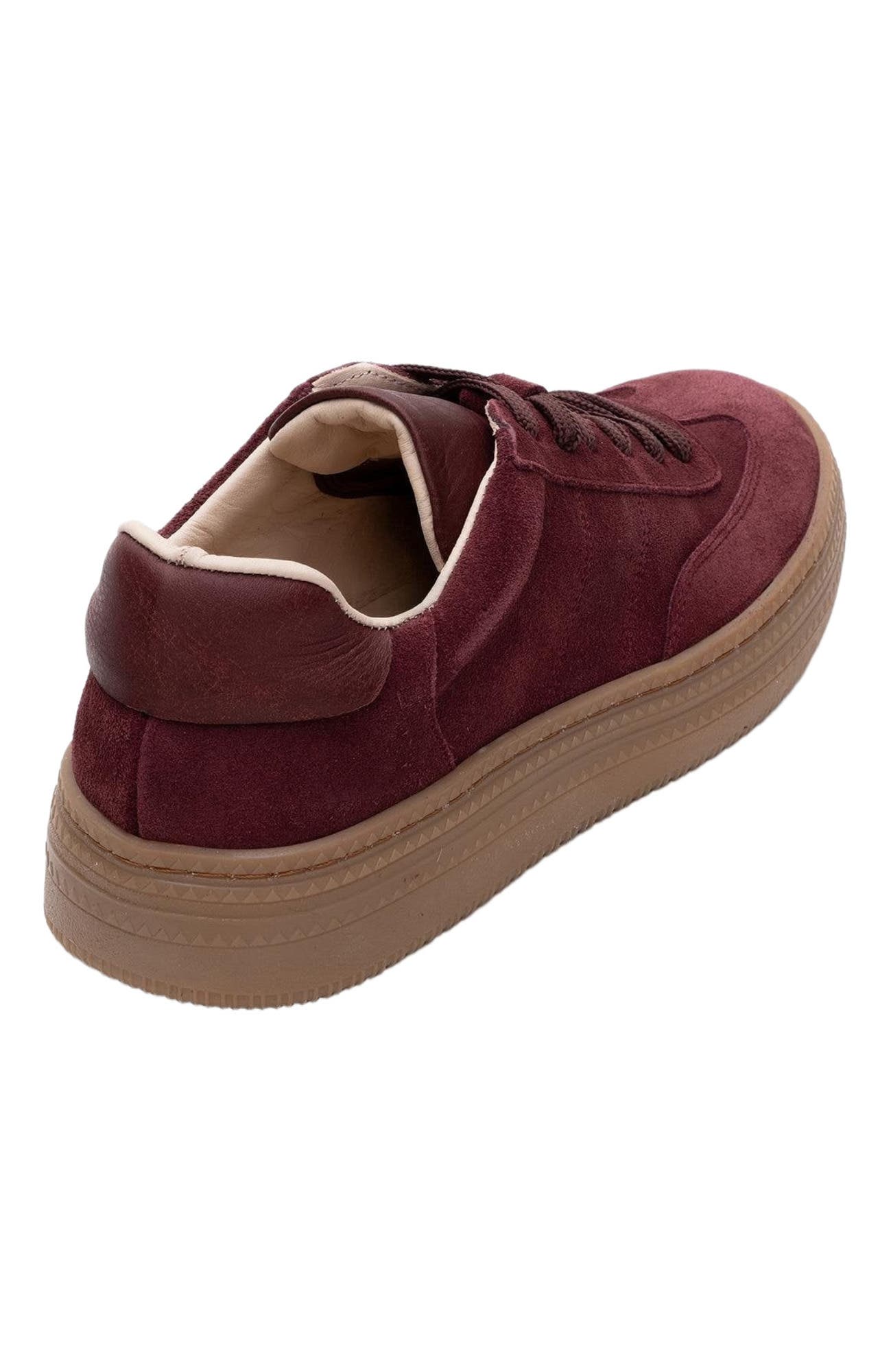 Fyore Leather Sneakers, Alternate, color, Burgundy Suede Leather