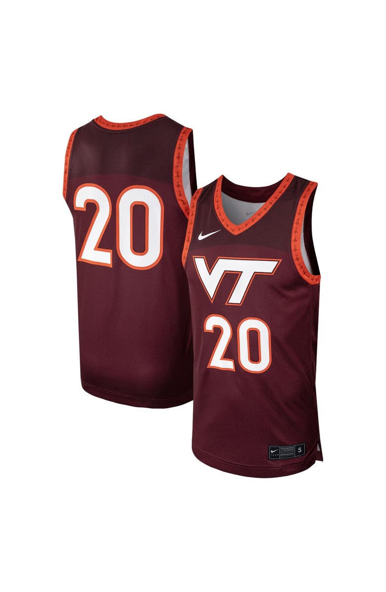 Nike Men's Nike #20 Maroon Virginia Tech Hokies Replica Basketball Jersey, Alternate, color, Maroon