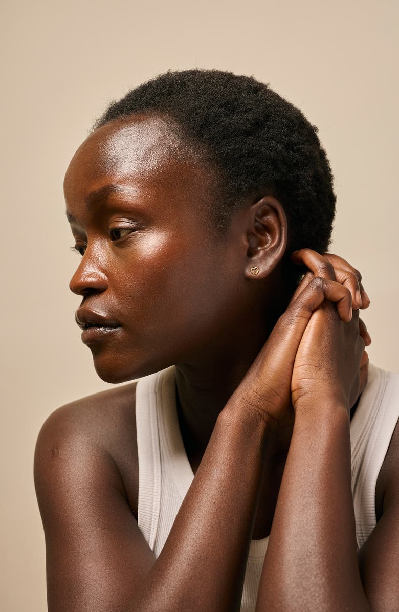 ENAMEL Copenhagen Organic Heart Studs, Alternate, color, Gold