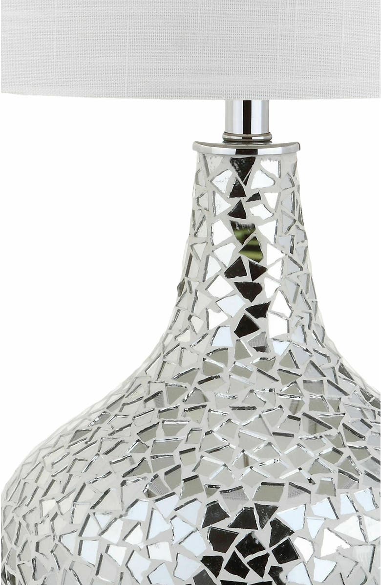 JONATHAN Y Emilia Mirrored Mosaic LED Table Lamp, Alternate, color, Silver/Gray