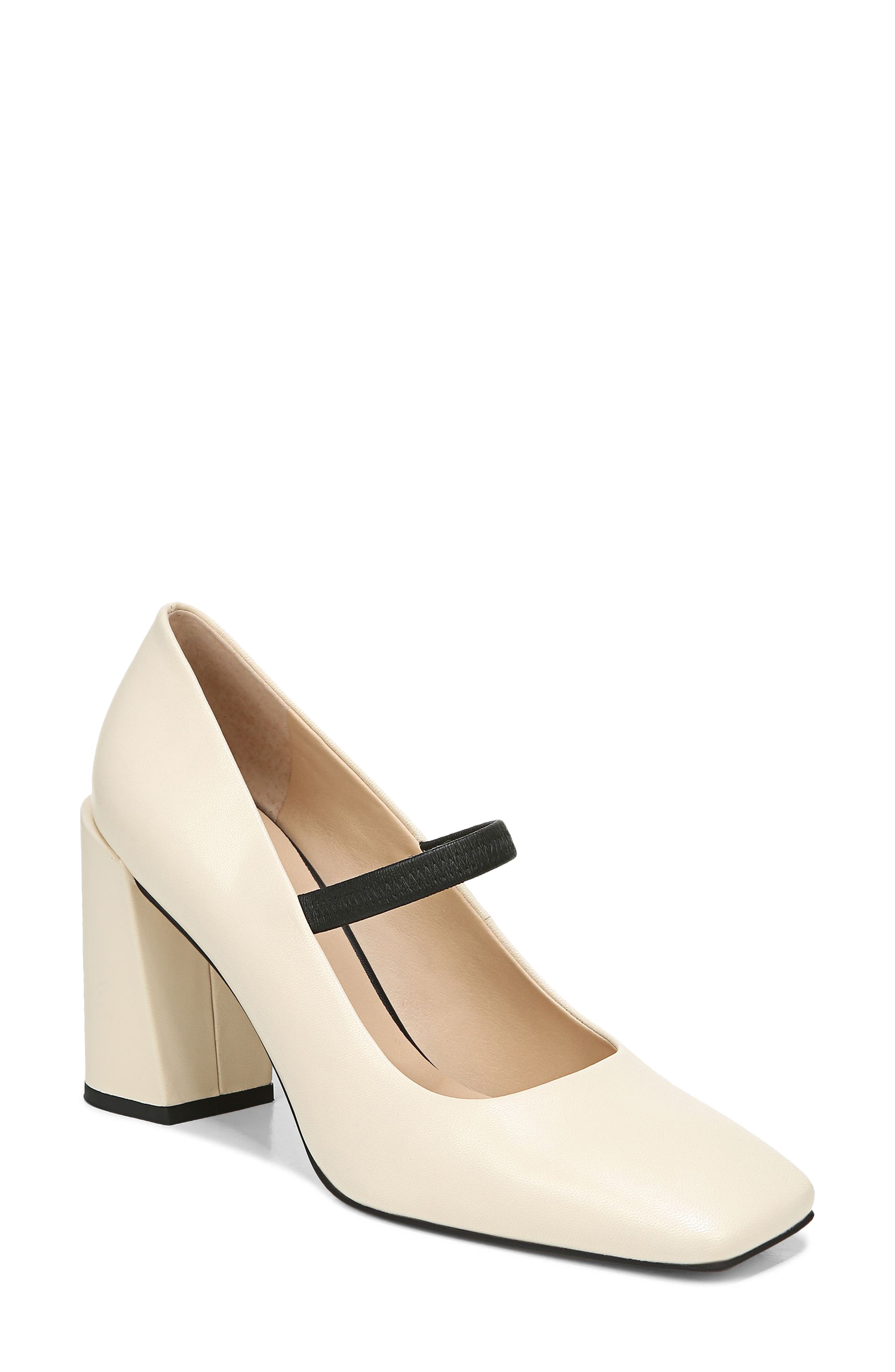 Halo Square Toe Mary Jane Pump, Main, color, MILK FABRIC